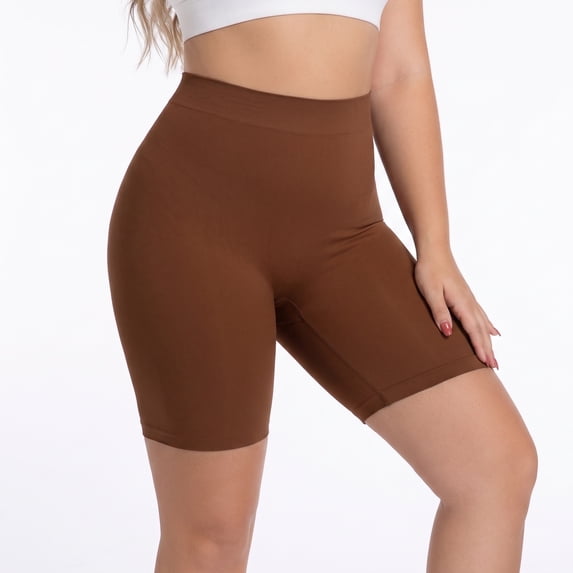Plus Size High Waist Mid Thigh Shapewear Shorts Anti Chafing Tummy Control Shaper