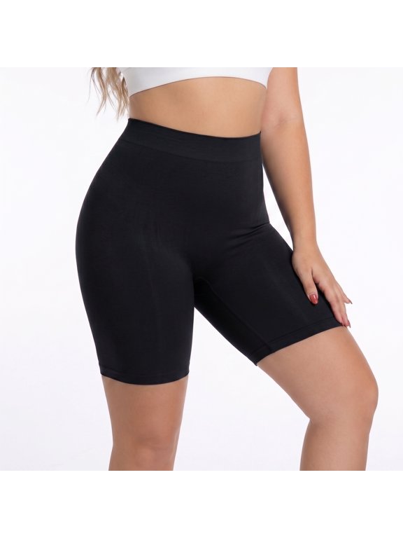 Plus Size High Waist Mid Thigh Shapewear Shorts Anti Chafing Tummy Control Shaper