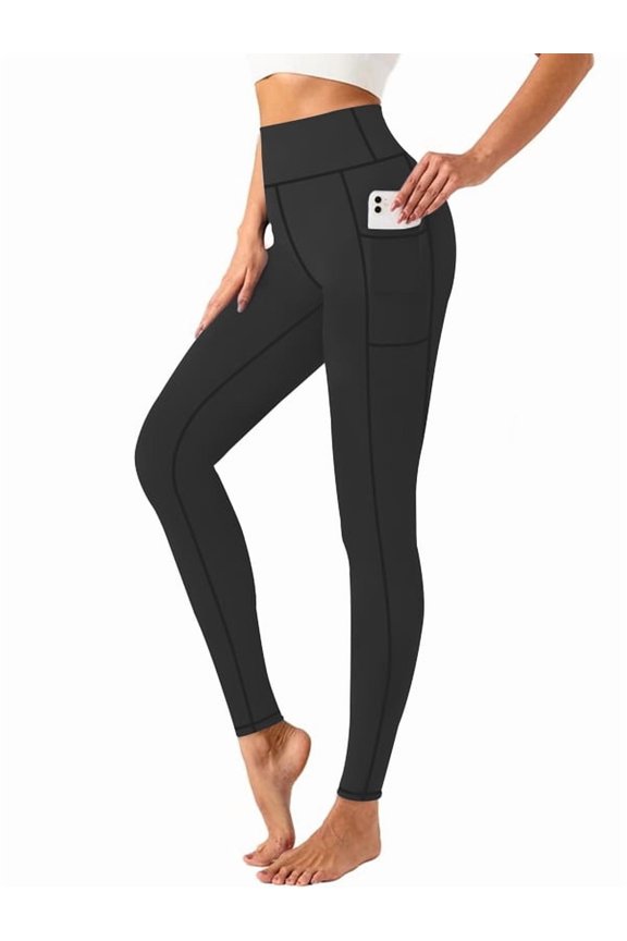 Plus Size High-Waist Yoga Pants with Pockets Stretchy Workout 0XL-5XL Ideal for Curvy Figures Yoga Gym Everyday Comfort