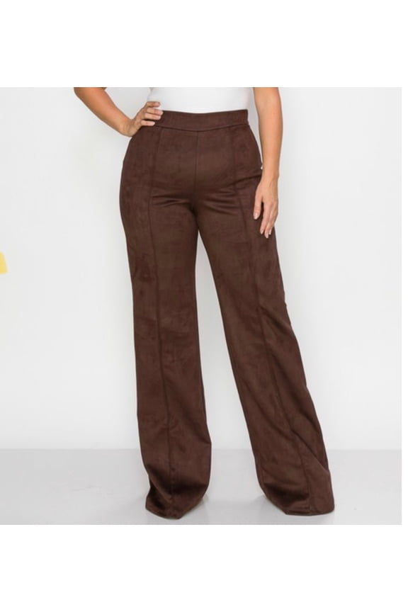 Plus Size High Waisted Faux Suede Pant