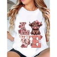 thumbnail image 1 of Plus Size Highland Cow Women's Shirt, Casual Chic - Casual Crew Neck Short Sleeve For Daily Wear, Casual Wear, Seasonal Fashion, Comfortable Material, Party Apparel | Fun Graphic Shirt, 1 of 3