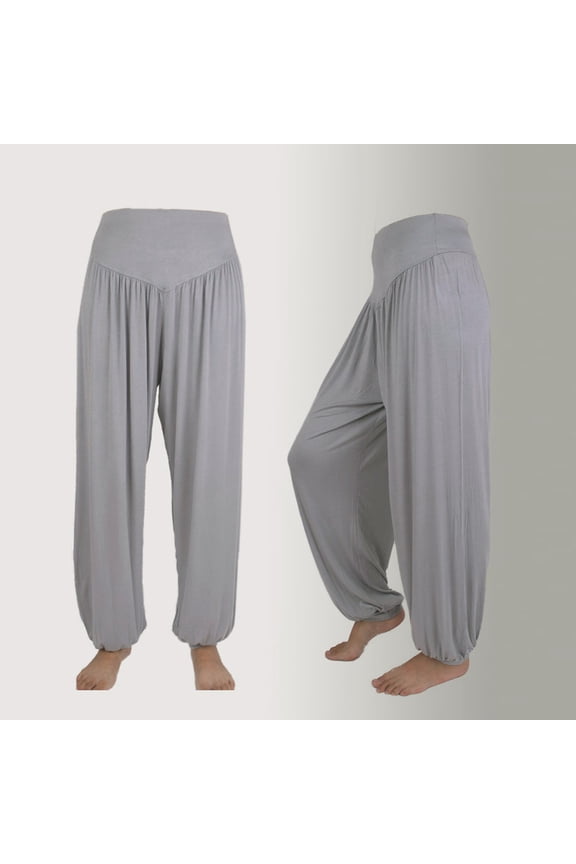 Plus Size Hippie Harem Pants Women Super Soft Modal Yoga Lounge Pants Gray M