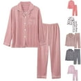 thumbnail image 1 of Plus Size Home Wear Set Long Sleeve Lapel Vest and Trousers Comfortable Winter Pajamas, 1 of 3
