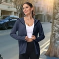 thumbnail image 1 of Plus Size Hooded Coat for Women Lightweight Casual Wear Spring Summer Fall Outerwear with Pockets Comfortable Loose Fit Long Sleeve Jacket 2 Way Zipper Winter Coats plus Size Winter Coats for, 1 of 8