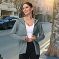 thumbnail image 1 of Plus Size Hooded Coat For Women Lightweight Casual Wear Spring Summer Fall Outerwear With Pockets Comfortable Loose Fit Long Sleeve Jacket Womens Winter Outer Wear plus Size Woman Winter Coats Women's, 1 of 9
