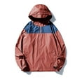 thumbnail image 1 of Plus Size Hooded Sweat Coat for Women Long Sleeve Zipper Jackets with Pockets Color Block Outdoor Outerweat, 1 of 5