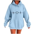 thumbnail image 1 of Plus Size Hoodie for Womens Pullover Fashion Casual Ladies Printed Long Sleeve Tops Blouse Hooded Sweatshirts, 1 of 4
