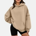 thumbnail image 1 of Plus Size Hoodie for Womens Pullover Fashion Casual Loose Long-sleeved Color Hooded Sweater With Pockets, 1 of 6