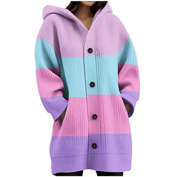 Plus Size Hoodie for Womens Pullover Fashion Daily Printed Long Sleeved Knitted Cardigan Button Up Hooded Jacket Top