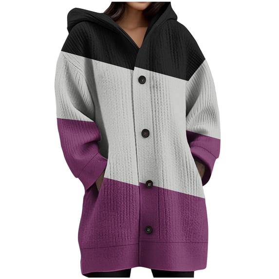 Plus Size Hoodie for Womens Pullover Fashion Daily Printed Long Sleeved Knitted Cardigan Button Up Hooded Jacket Top
