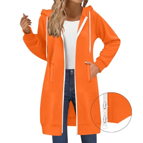 Plus Size Hoodies Womens Drawstring Two Way Zipper Sweatshirt Casual Lightweight Tunic Outfits with Deep Pockets Trendy Fall 2026