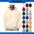 thumbnail image 1 of Plus Size Hoodies for Men YTCAMLO Mens 2026 Fall Winter Fashion Casual Solid Pullover Long Sleeve Drawstring Pocketed Hooded Sweatshirt, 1 of 5