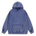thumbnail image 1 of Plus Size Hoodies for Men with Front Pocket Big & Tall M-4X Sweatshirts Long Sleeve Vintage Solid Color Pullover Going-Out Streetwear Hoodie Tops, 1 of 2