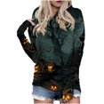 thumbnail image 1 of Plus Size Hoodies for Women 2025 Fall Winter Halloween Tops Pumpkin Graphic Sweatshirts Long Sleeve Pullover Blouse,Dark Gray 1,M, 1 of 5