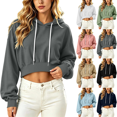 thumbnail image 1 of Plus Size Hoodies for Women Pullover Fshion Hooded Long-Sleeved Drawstring Sports Solid Color Casual Hoodies, 1 of 7