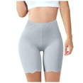 thumbnail image 1 of Plus Size Ice Silk Underpants for Womens Summer Ruffled Edge Trim Leggings Quick Dry Active Shorts High Waisted Pull On Stretch Shorts 2026 Fashion, 1 of 3