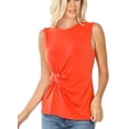 thumbnail image 1 of Plus Size Ity Knot-Front Sleeveless Top Blouse 1x, 2x, 3x, 1 of 1