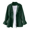thumbnail image 1 of Plus Size Jacket for Women New Women's Plus Size Windbreaker Lightweight Jacket Loose Casual Zip up Coats Fall Trendy Outerwear Outfits Green XXL, 1 of 6