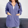 thumbnail image 1 of Plus Size Jackets For Women Zip Up Hoodie Long Sleeve Casual Winter Purple Sweatshirts with Pocket (2XL), 1 of 9