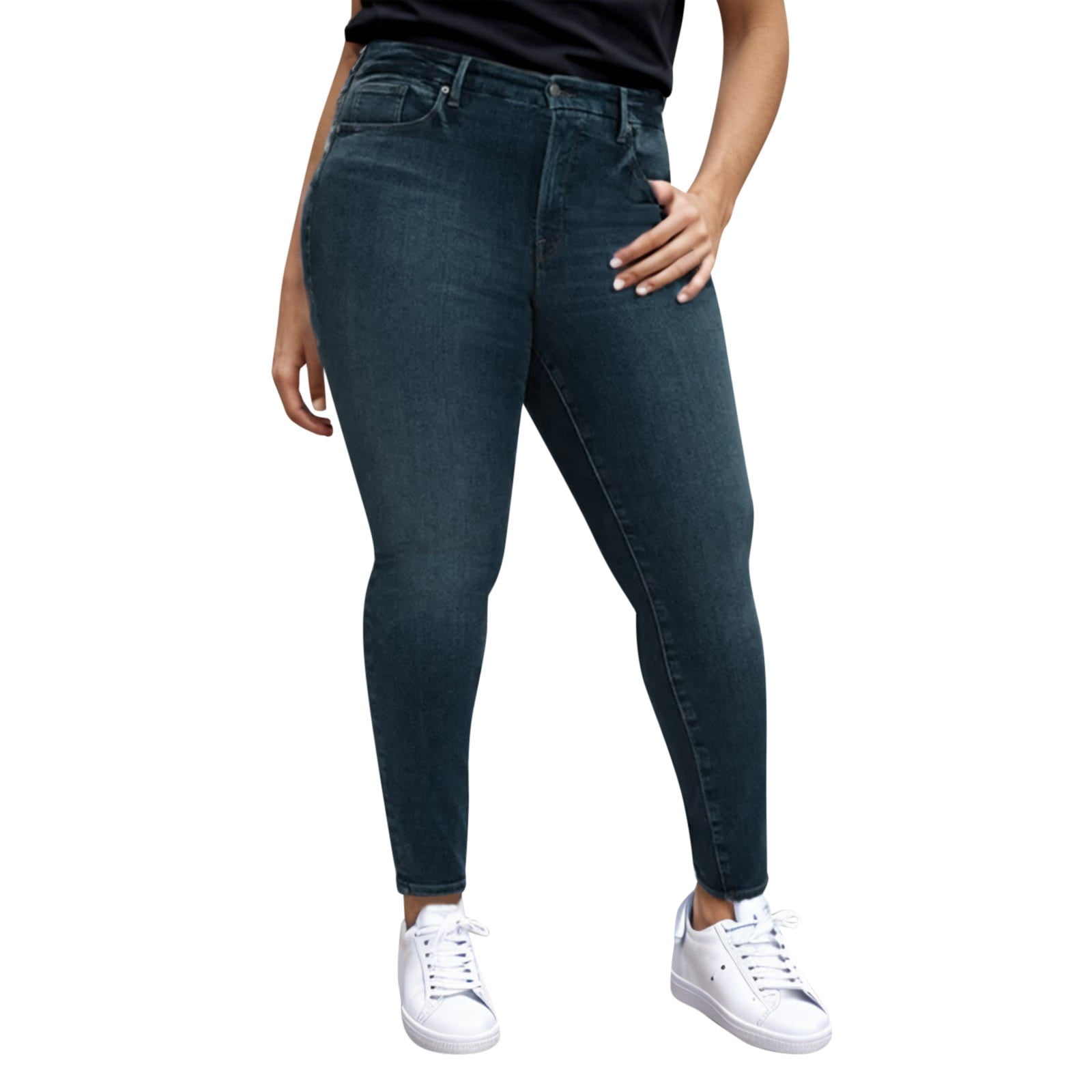 Plus Size Jeans For Women High Waisted Pull On Leggings Stretchy Denim Skinny Jeggings Thermal Winter Pants