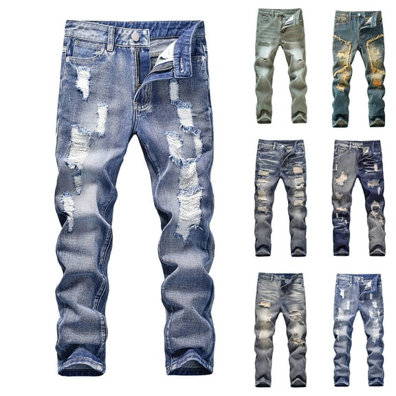 Plus Size Jeans Pull On Boy's Stylish Biker Skinny Fit Ripped Destroyed Distressed Moto Stretch Fashion Denim Jeans Pants Boy Jeans Size 8