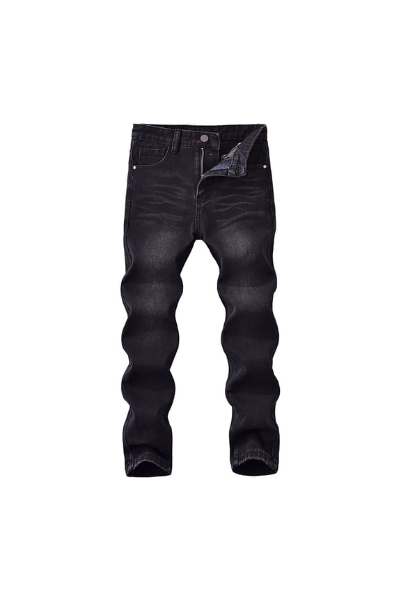 Plus Size Jeans Pull On Boys Skinny Fit Cotton Ripped Destroyed Distressed Slim Jeans Kids Stacked Drip Washed Denim Pants Slacks for Boy
