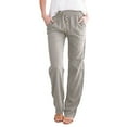 thumbnail image 1 of Plus Size Jeans for Women Solid Straight Pants Waist And Long Women Casual Elastic Drawstring Cotton Pants, Women's Plus Size Pants XXXL, 1 of 5