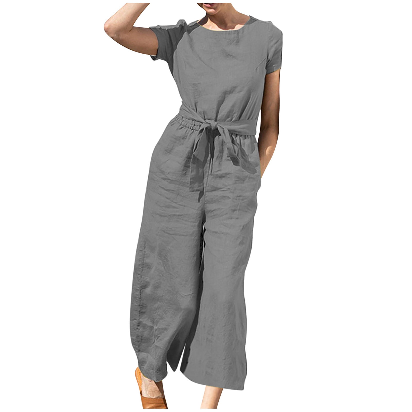 🩷Plus Size Women Fashion Wide Leg Suspender Jumpsuit with Pockets Curvy Overalls