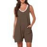 Women Short Romper Jumpsuits for Shorts Summer Casual Loose Sleeveless