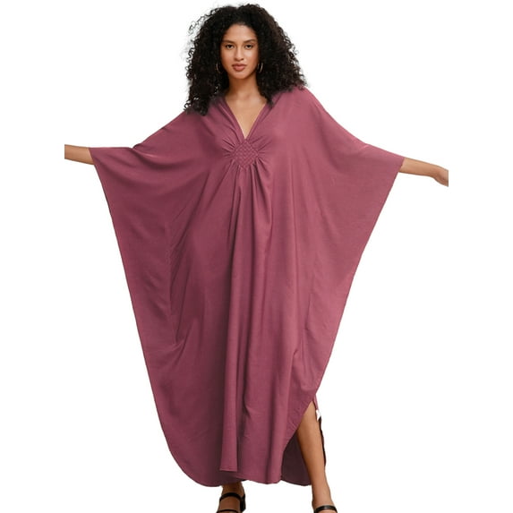 Plus Size Kaftan Dresses for Women Long Caftan Loungewear Maxi Beach Dress Oversized Beachwear Elegant House Wear Nightgown moomoo Dress Vacation Outfits Summer Mexico Resort Tunic Maternity Dresses