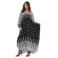 thumbnail image 1 of Plus Size Kaftans for Women Printed Maxi Beach Dress Woven V-neck Caftan Tunic Summer Resort Wear Loose House Dress Oversized Muumuu Dresses Middle Eastern Abaya, 1 of 12
