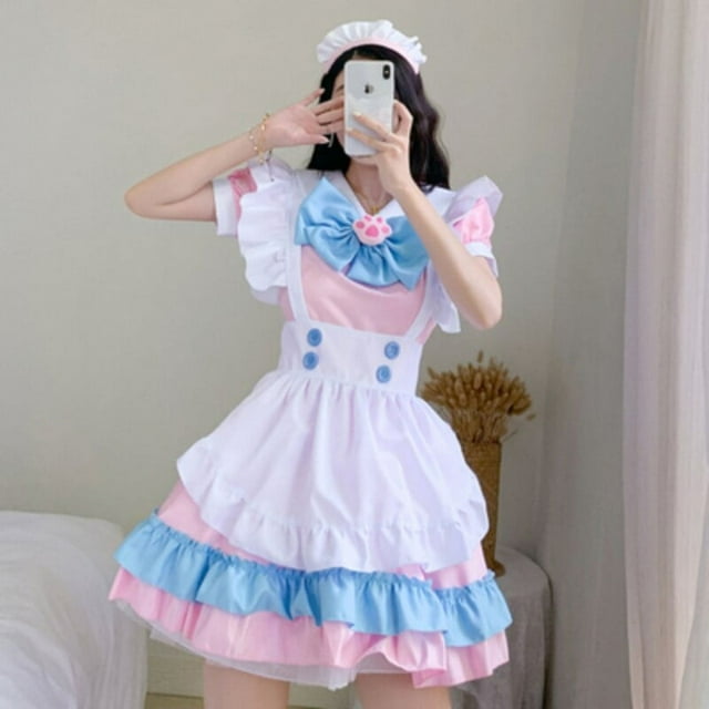 Plus Size Kawaii Dress Kt Cosplay Costumes Lolita Maid Outfit Sanrio