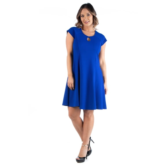 Plus Size Keyhole Neck Knee Length Dress
