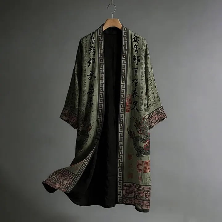 Plus Size Kimono Cardigan Men Men's Japanese Long Samurai Costume ...