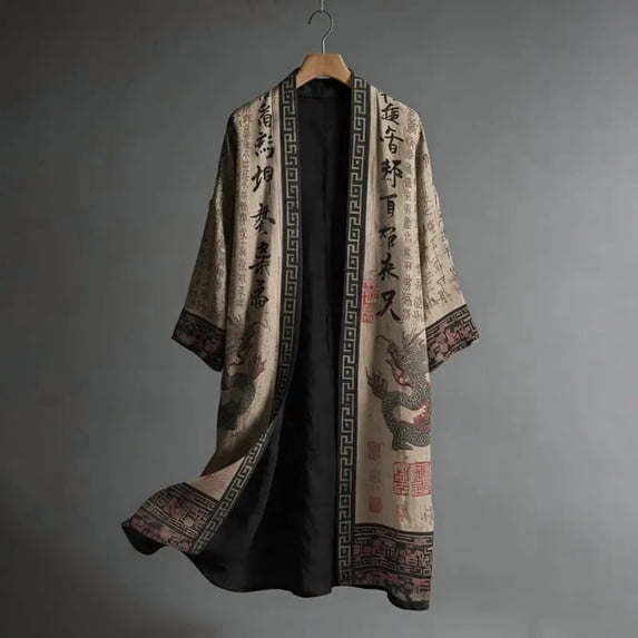 Plus Size Kimono Cardigan Men Men's Japanese Long Samurai Costume ...