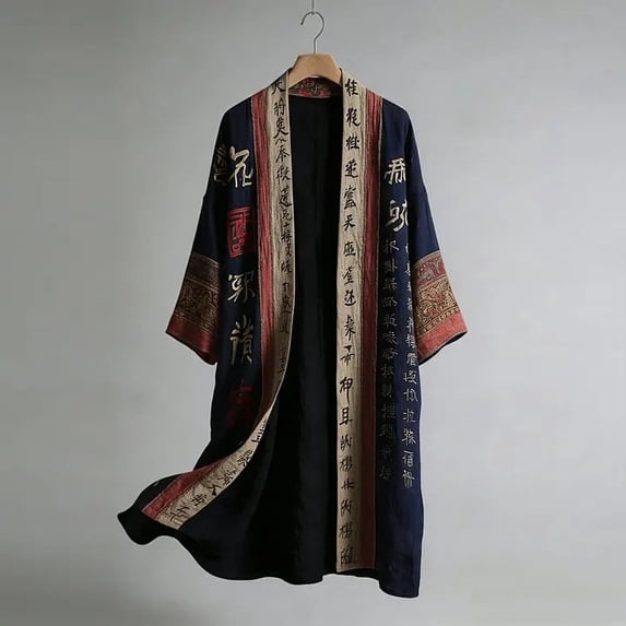 Plus Size Kimono Cardigan Men Men's Japanese Long Samurai Costume ...