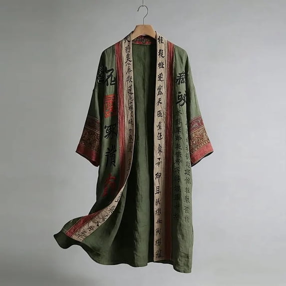 Plus Size Kimono Cardigan Men Men's Japanese Long Samurai Costume ...