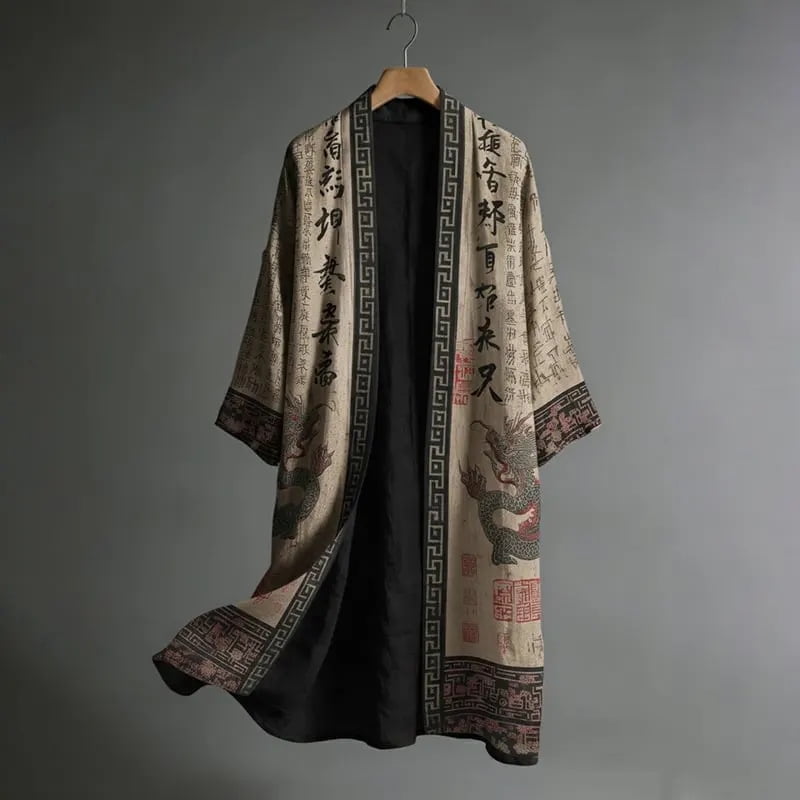 Plus Size Kimono Cardigan Men Men's Japanese Long Samurai Costume ...