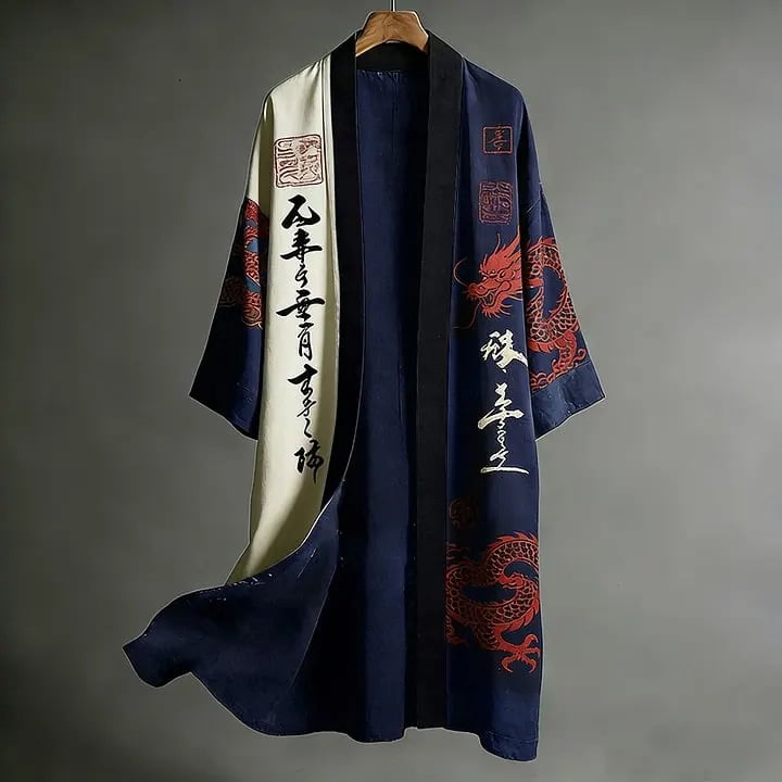 Plus Size Kimono Cardigan Men Men's Japanese Long Samurai Costume ...