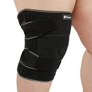 Plus Size Knee Brace for Women and Men, Innovative Cross-Pressure Adjustable Knee Support with Side Stabilizers for Meniscus Tears, Arthritis and Joint Pain Relief (5XL/6XL)