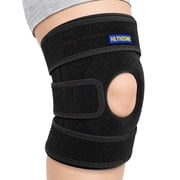 HLTHZONE Plus Size Knee Brace with Adjustable Compression for Overweight for Arthritis & Meniscus Tear Pain Relief, Black, 1 Pack