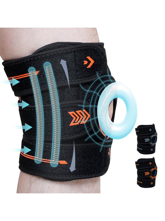 Plus Size Knee Brace for Knee Pain,UNEEI Knee Support with Adjustable Straps and Side Stabilizers for Men Women, Ideal for Running and Post-Surgery Recovery