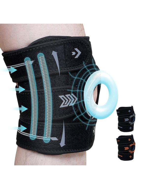Plus Size Knee Brace for Knee Pain,UNEEI Knee Support with Adjustable Straps and Side Stabilizers for Men Women, Ideal for Running and Post-Surgery Recovery