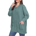 thumbnail image 1 of Plus Size Knit Button Cardigan for Elderly Women and Middle Aged Moms, Cozy Open Front Sweater with Soft Comfort Fit, Warm Casual Outerwear for Daily Wear in Fall, Winter and Spring Seasons, 1 of 4
