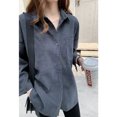 Plus Size Korean Style Blouses Long Sleeve Clothes Office Autumn Shirt