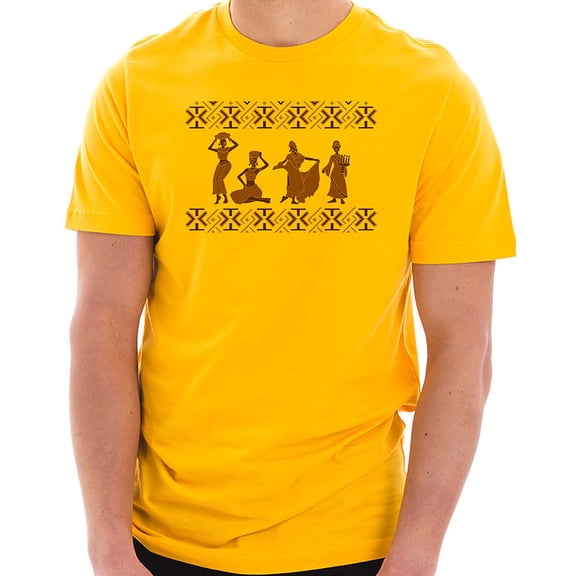 Plus Size Kwanzaa Vibes Graphic Design Ring Spun Combed Cotton Short Sleeve Deluxe Jersey T-Shirt - Taxi Gold XL