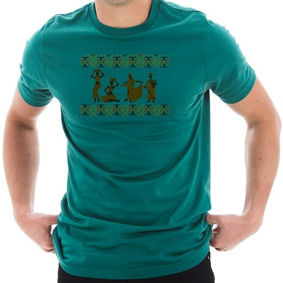 Plus Size Kwanzaa Vibes Graphic Design Ring Spun Combed Cotton Short Sleeve Deluxe Jersey T-Shirt - Teal XL