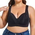 thumbnail image 1 of Plus Size Lace Bralette No Wire Front Closure Big Cup Sleep Bra For Comfort Low Support Sports Bras for Women No Show Sports Bra Pads for Sports Bras for Women Scrappy Bra Women's Bras 2 Cup Push up, 1 of 5