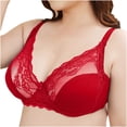 thumbnail image 1 of Plus Size Lace Bras for Women Comfort Lightly Lined Full Coverage Underwire Underwear Ladies Elder Pluh up Tshirt Bras, 1 of 6