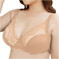 thumbnail image 1 of Plus Size Lace Bras for Women Comfort Lightly Lined Full Coverage Underwire Underwear Ladies Elder Pluh up Tshirt Bras, 1 of 6